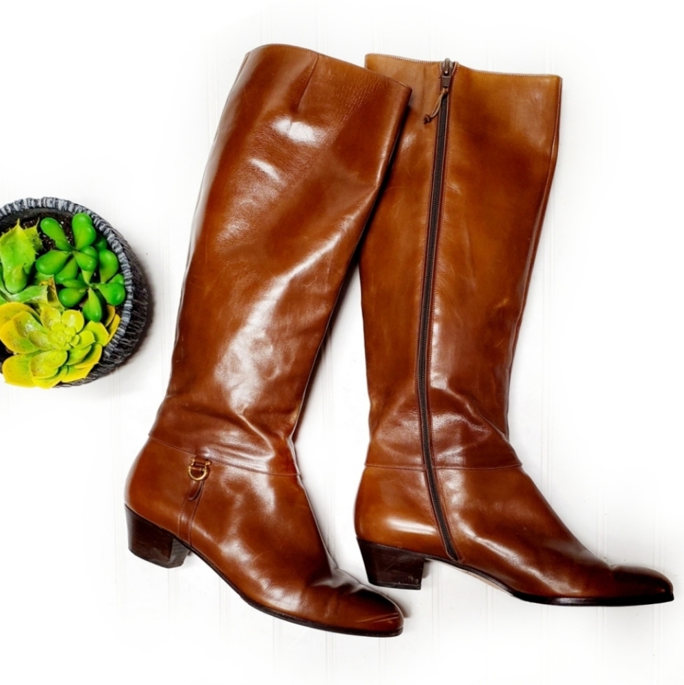 COPY - 🎉Salvatore Ferragamo Gancini Buckle Cognac Boots